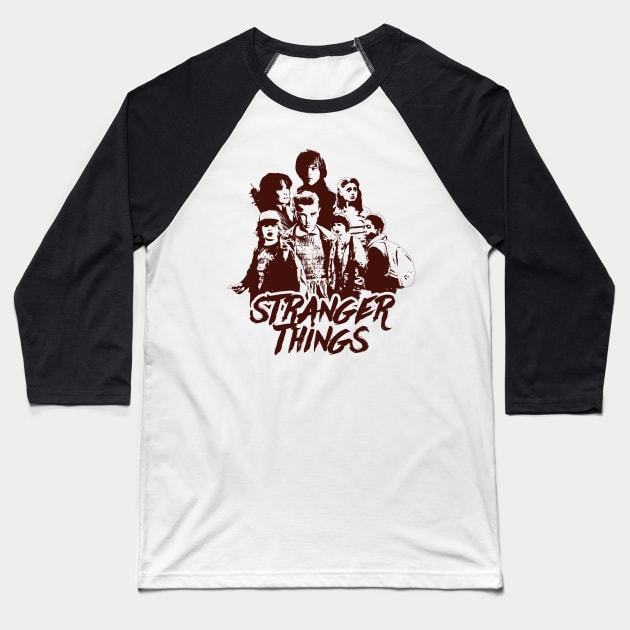 stranger things Baseball T-Shirt by ohnoballoons